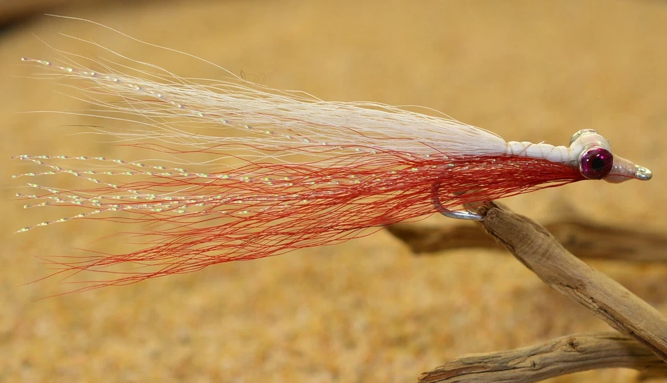 6ct - Red & White Clouser Minnow Flies - Mustad Saltwater Duratin Hooks - Image 1 of 2
