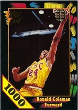 RARE 1991-92  1992 WILD CARD 1000 STRIPE BASKETBALL RONALD COLEMAN USC 42 MT
