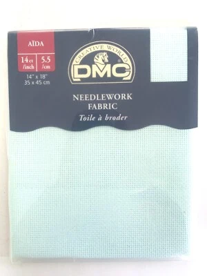 DMC Cotton Aida Cloth 14 Count #964 Light Sea Green 14" X 18" - Image 1 of 2