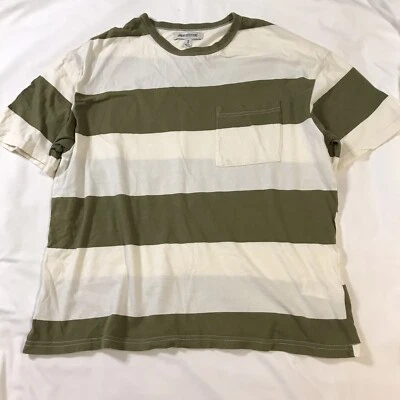 Camisa Urban Outfitters Para Hombre Mediana Blanca Verde Bolsillo a Rayas Foto 1 de 4