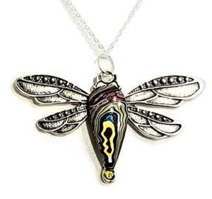 Handgefertigte Libelle Detroit Achat Fordit Halskette - 20" Sterling Kette, Geschenkbox - Bild 1 von 2