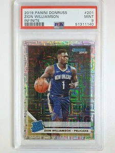 2019 Donruss Zion Williamson Rated Rookie #201 INFINITE Prizm - PSA 9 - Picture 1 of 2