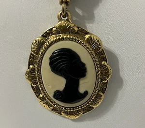 Collar camafeo negro Coreen Simpson colgante gargantilla terciopelo silueta - Imagen 1 de 13