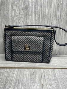 Spartina 449 Used Brown Gray Black Chevron Pattern Handbag Purse - Picture 1 of 21
