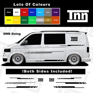 SIDE Stickers For VW TRANSPORTER T5 T4 T6 SWB STRIPE CAMPER VANS GRAPHICS T5.1 - Picture 1 of 10