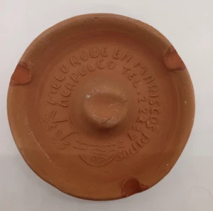 Melo Robe En Mariscos Pipos Acapulco 4.5 inch Clay Ashtray Vintage READ - Picture 1 of 6