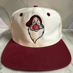 Disney Adult Grumpy FlatBill Script SnapBack Kidcore Embroidered Hat Cap Rare - Picture 1 of 14