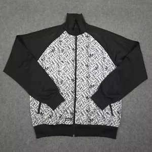 Adidas Track Jacket Mens MEDIUM black Long Sleeve sport trefoil graphic Size M - Picture 1 of 10