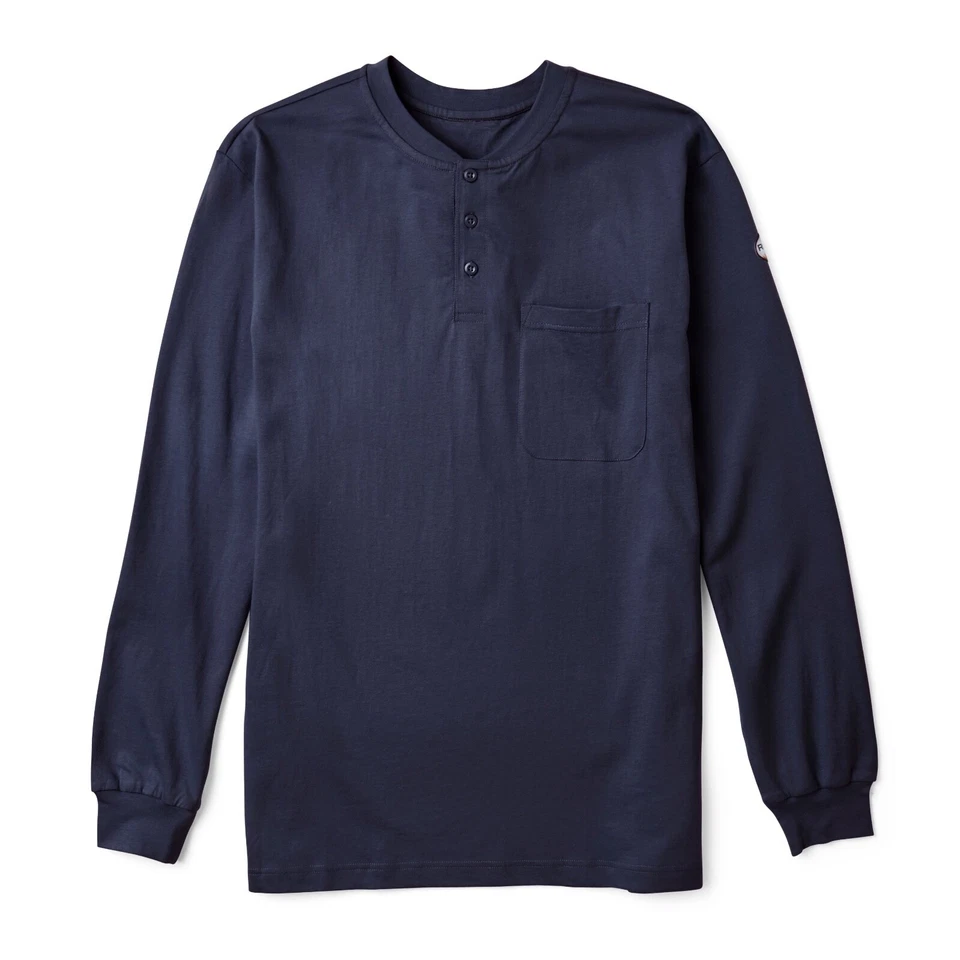 NEW-Rasco FR Flame Resistant Long Sleeve Henley T-Shirt-ALL COLORS Fast Shipping - Image 1 of 1