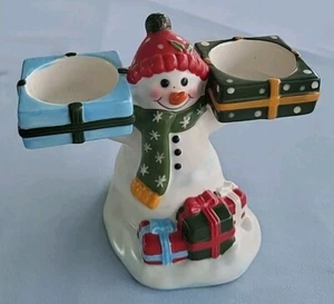 Yankee Candle, Double Tea Light, Christmas, Snowman, Display Holder. - Picture 1 of 7