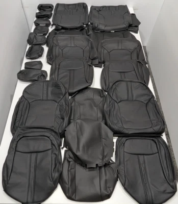 Fundas de asiento de cuero negro KR160 para Honda Pilot Sport LX 2023-2025 Foto 1 de 4