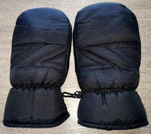 boys girls BLACK FLEECE LINED MITTENS gloves medium WELLS LAMONT CORP super! - Picture 1 of 2