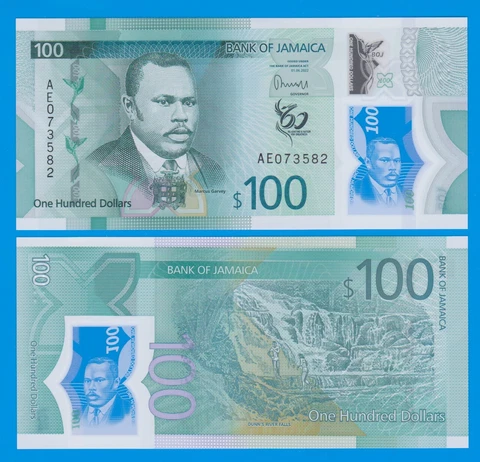 Jamaica 100 Dollar P 97 New 2023 (2022) Polymer UNC Cover