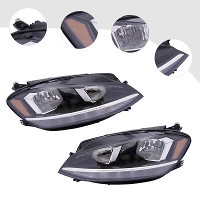 For 2018-2020 Volkswagen Golf & GTI Halogen Headlights Assembly Left Right Pair - Image 1 of 4
