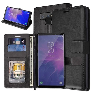Samsung Galaxy Note 9 PU Leather Wallet Cases with Stand & Card Storage - Image 1 of 4