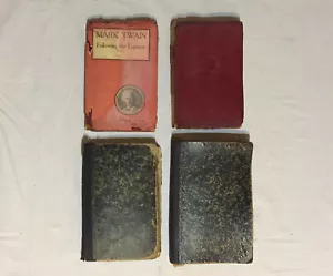 Lot of 4 Antique Books: Mark Twain Following The Equator V 1 & 2 + German Books - Picture 1 of 2