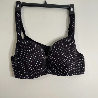 Sujetador CACIQUE 42C cobertura completa negro con lunares blancos y rojos con aros para mujer Foto 1 de 4