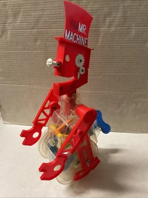 Robot juguete ideal vintage MR. MACHINE, 1977, cuerda "Walk n Whistle", ¡FUNCIONA! Foto 1 de 4