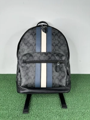 Coach West Backpack In Signature Canvas With Varsity Stripe - Image 1 of 4