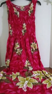 UNITY TRADING HAWAII Pink Hawaiian Print FLORAL DRESS  Women's One Size - Picture 1 of 3