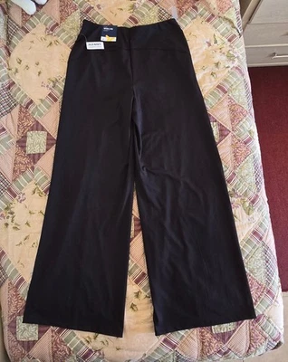 Брюки Old Navy черные с высокой посадкой широкие штанины размер средний - Изображение 1 из 4
