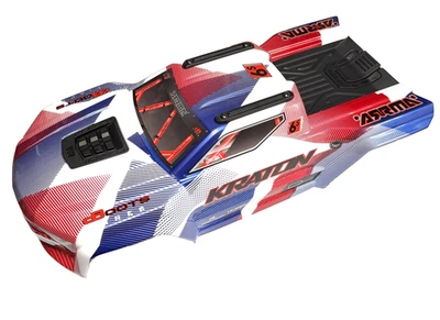 Arrma Kraton V6 Red White Blue Patriot Body Clipless 6s Shell ARA-3009 ARA8608V6 - Image 1 of 4