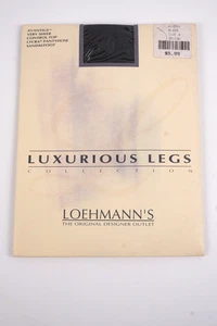 Loehmann's Silken Sheer Black Control Top Lycra collant sandalo taglia A - Foto 1 di 3