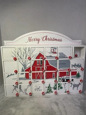 Christmas Farm Theme Advent Calendar Wall Decor Christmas Countdown Calendar - Image 1 of 4