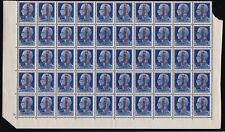 1944 RSI, n . 495 Lire 1.25 light blue MNH / ** BLOCK OF 50 WITH TABLE NUMBER