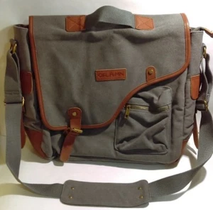 Vintage Messenger Bag, Leder Canvas Schultertasche für Laptops bis 15  - Bild 1 von 2