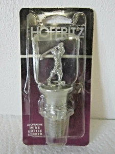 Hoffritz Golfer Decorative Wine Bottle Server ~ Dripless Design ~ Airtight Cap - Picture 1 of 6