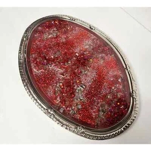 Geode Glitter Tray in Red Silver - Picture 1 of 3