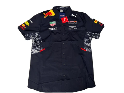 Puma Formula 1 Red Bull Racing Team Navy Button Up Shirt NWT Size XL Cover