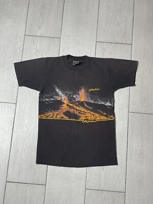 Camiseta vintage 1987 HAWAII Volcano AOP Nature mediana hecha en EE. UU. puntada única Foto 1 de 4