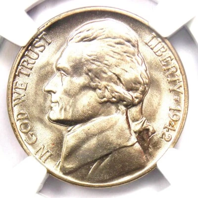 1942-D Jefferson Nickel 5C - Certified NGC MS68 5FS - Top Pop 5/0 - $6500 Value - Image 1 of 4