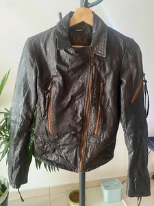 Diesel Brown Leather Moto Jacket (Excellent Condition) - Picture 1 of 7