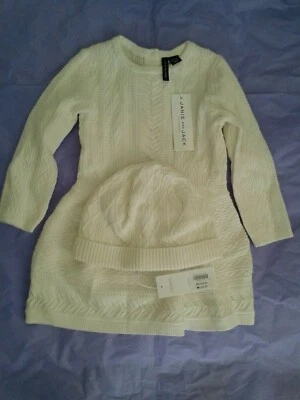 JANIE and JACK GIRL's WINTER HOLIDAY CHRISTMAS DRESS with HAT/CAP NWT - Image 1 of 4