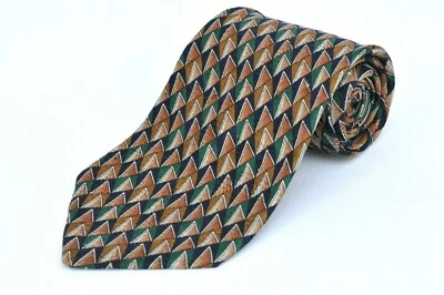 Галстук мужской Altea Milano коричневый зеленый и синий шелковый с принтом 58 x 3,75 дюйма - Изображение 1 из 4