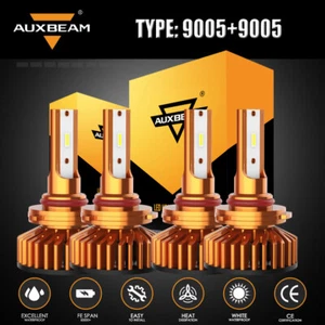 Faro LED AUXBEAM 9005 4 bombillas blanco para Ford Taurus 2010-2012 haz alto bajo - Imagen 1 de 12