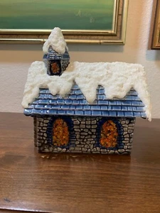 VINTAGE HANDPAINTED CERAMIC  CHURCH - Picture 1 of 6