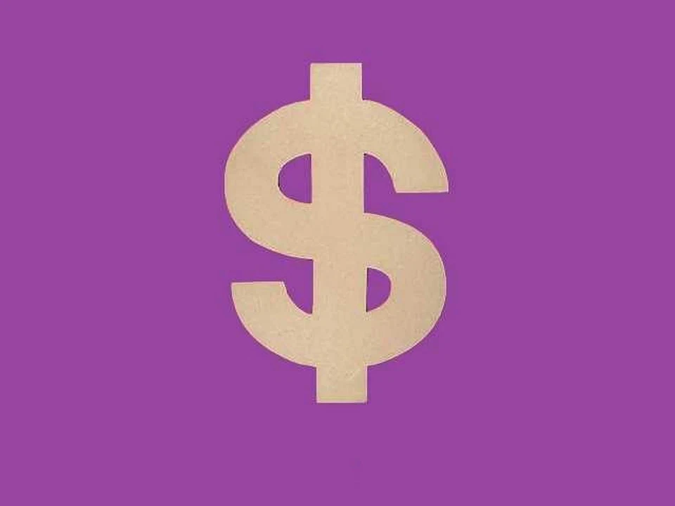 Sujet ou support a decorer en bois medium mdf symbole dollar