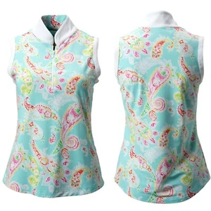 IBKUL Mock Zip Top Performance Stretch UPF 50 Sharon Seafoam Paisley Teal Gr. M - Bild 1 von 8