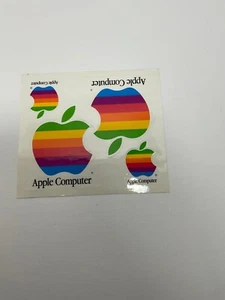 Vintage Apple Computer Stickers 1990 Rainbow Apple Decals NOS Sheet Never Peeled - Picture 1 of 1