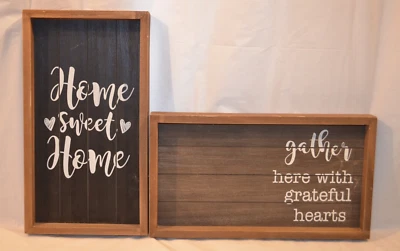 Rustic Home Wall Decor Set of 2 - Image 1 of 4