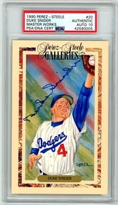 Duke Snider Signed Perez Steele Master Works - PSA DNA 10 - Picture 1 of 1