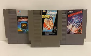NES 3 Game Lot (Karate Kid, Captain Skyhawk, Defender 2) Nintendo - Picture 1 of 6
