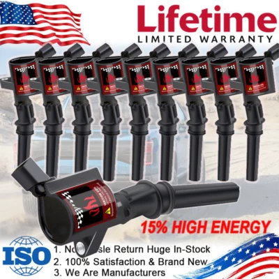 Bobina de encendido DG508 10 PIEZAS para Ford Expedition F-150 E-150 Excursion 4,6/5,4 L V8 Foto 1 de 4