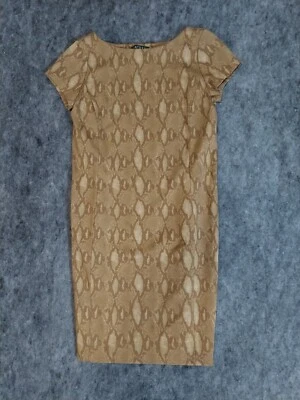 Lauren Ralph Lauren Dress Womens Small Petite Brown Tan Animal Print Straight - Image 1 of 4