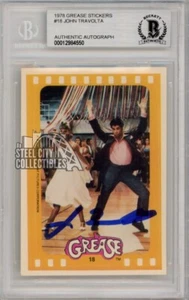 John Travolta 1978 Grease Sticker Autograph Card #18 BAS - Picture 1 of 2