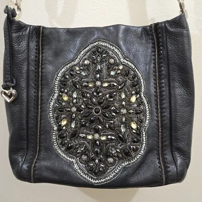Bolso de Hombro Brighton Anju Obra Maestra Peltre Lentejuelas Cuero Suave $430 Foto 1 de 4